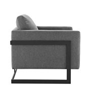 Upholstered fabric accent chair in black charcoal additional photo 4 of 8