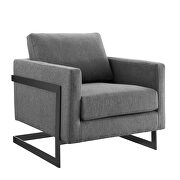Upholstered fabric accent chair in black charcoal by Modway additional picture 7