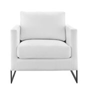 Upholstered fabric accent chair in black/ white additional photo 5 of 8