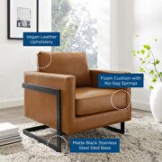 Vegan leather accent chair in black tan by Modway additional picture 4