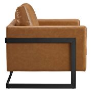 Vegan leather accent chair in black tan by Modway additional picture 8