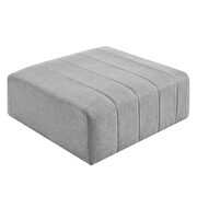Upholstered fabric ottoman in light gray additional photo 2 of 6