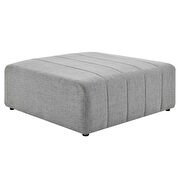 Upholstered fabric ottoman in light gray additional photo 3 of 6