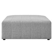 Upholstered fabric ottoman in light gray additional photo 4 of 6
