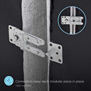 Upholstered fabric ottoman in light gray by Modway additional picture 6