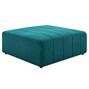 Upholstered fabric ottoman in teal additional photo 2 of 6