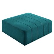 Upholstered fabric ottoman in teal additional photo 3 of 6