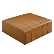 Vegan leather ottoman in tan additional photo 2 of 5