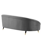 Gray finish curved back performance velvet sofa by Modway additional picture 4