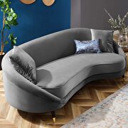 Gray finish curved back performance velvet sofa by Modway additional picture 7