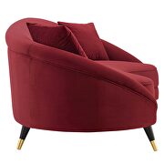 Maroon finish curved back performance velvet sofa by Modway additional picture 3