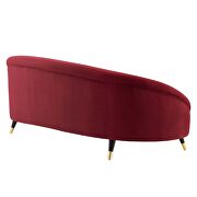 Maroon finish curved back performance velvet sofa by Modway additional picture 4