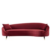 Maroon finish curved back performance velvet sofa by Modway additional picture 5