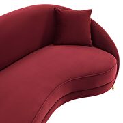 Maroon finish curved back performance velvet sofa by Modway additional picture 6
