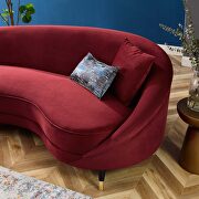 Maroon finish curved back performance velvet sofa by Modway additional picture 7