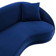 Navy finish curved back performance velvet sofa by Modway additional picture 6