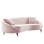 Pink finish curved back performance velvet sofa by Modway additional picture 2