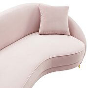 Pink finish curved back performance velvet sofa by Modway additional picture 6