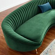 Channel tufted performance velvet sofa in emerald additional photo 3 of 7