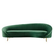 Channel tufted performance velvet sofa in emerald additional photo 5 of 7