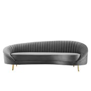 Channel tufted performance velvet sofa in gray additional photo 5 of 7