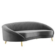 Channel tufted performance velvet sofa in gray by Modway additional picture 8