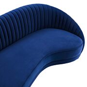 Channel tufted performance velvet sofa in navy additional photo 4 of 7