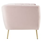 Channel tufted performance velvet sofa in pink additional photo 3 of 7