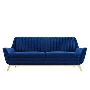 Channel tufted performance velvet sofa in navy by Modway additional picture 5