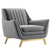 Gray finish channel tufted performance velvet chair by Modway additional picture 2