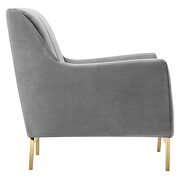 Gray finish channel tufted performance velvet chair by Modway additional picture 3