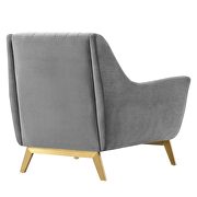 Gray finish channel tufted performance velvet chair by Modway additional picture 4