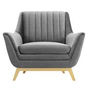 Gray finish channel tufted performance velvet chair by Modway additional picture 5