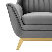 Gray finish channel tufted performance velvet chair by Modway additional picture 6
