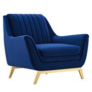 Navy finish channel tufted performance velvet chair by Modway additional picture 2