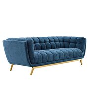 Crushed performance velvet sofa in navy additional photo 2 of 7