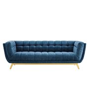 Crushed performance velvet sofa in navy additional photo 5 of 7