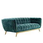Crushed performance velvet sofa in teal additional photo 2 of 7