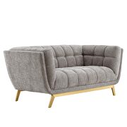 Light gray finish crushed performance velvet loveseat by Modway additional picture 2