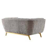 Light gray finish crushed performance velvet loveseat by Modway additional picture 4