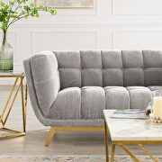 Light gray finish crushed performance velvet loveseat by Modway additional picture 7