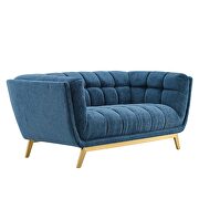 Navy finish crushed performance velvet loveseat by Modway additional picture 2