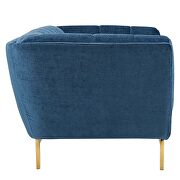 Navy finish crushed performance velvet loveseat by Modway additional picture 3