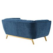 Navy finish crushed performance velvet loveseat by Modway additional picture 4