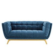 Navy finish crushed performance velvet loveseat by Modway additional picture 5