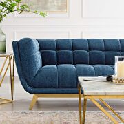 Navy finish crushed performance velvet loveseat by Modway additional picture 7
