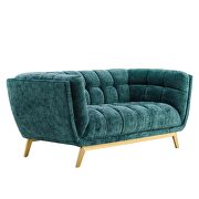 Teal finish crushed performance velvet loveseat by Modway additional picture 2