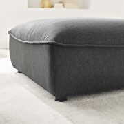 Charcoal finish soft polyester upholstery ottoman by Modway additional picture 6