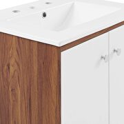 Wall-mount bathroom vanity in walnut white additional photo 4 of 9
