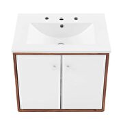 Wall-mount bathroom vanity in walnut white by Modway additional picture 5
